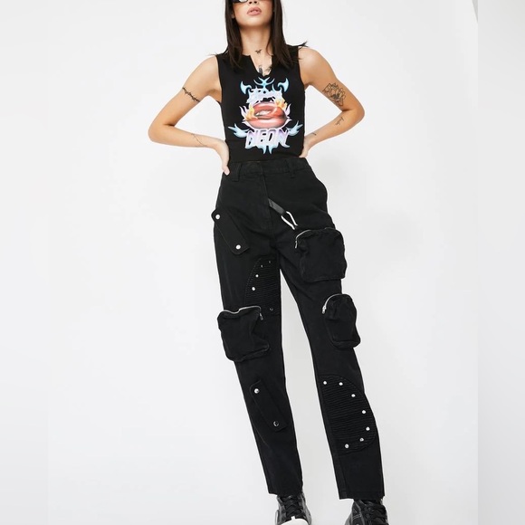 Jaded London Jeans Jaded London Cargo Black Jeans Poshmark